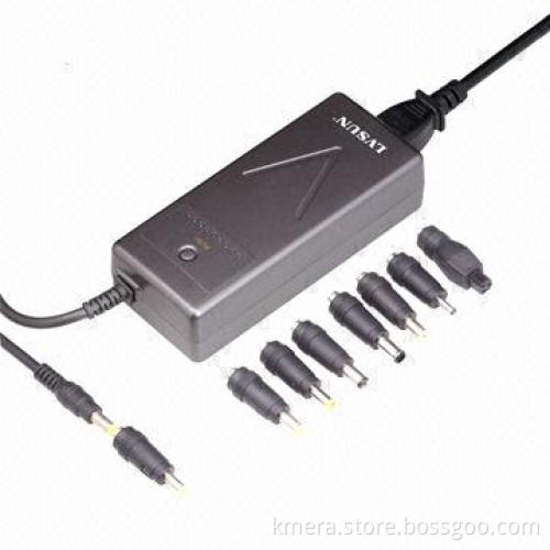 Universal Laptop Adapter with 15 to 24V AC, Wide Output/Switching Voltage with Push Button